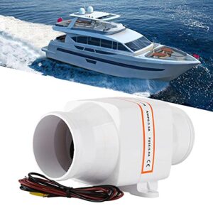 Terisass 3 Zoll Inline-Luftgebläse für Marineanwendungen, effektiv zur Belüftung von Yachten und Booten, 128 CFM Kapazität, energieeffizient.
