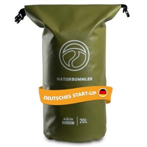 NATURBUMMLER Dry Bag 20L wasserdichter Packsack für SUP Angeln Camping und Outdoor