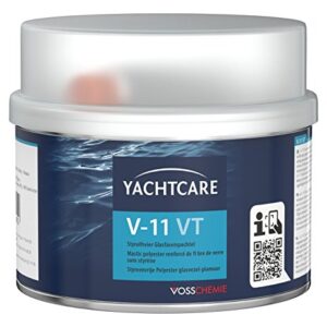 Yachtcare 2k Glasfaserspachtel in einer modernen Verpackung, geeignet für die Reparatur von Booten, Kfz und DIY-Projekten.