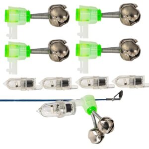 Effiziente und vielseitige Angelglocken für Nachtfischen, See- oder Meer-Angeln mit LED-Licht und hörbarem Ton zur Bisswarnung