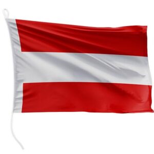 FLAGLY Premium Bootsfahne Österreich 20 x 30 cm - Hochwertiger Polyester-Stoff - Robuste Konstruktion mit Strick & Schlaufe - Ideal für Motorboote und Yachten