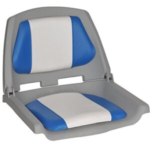 Fischerbootsitz mit blauer und weisser Farbe, ideal für Bootsfahrten und Vogelbeobachtung, verkehrsspiegel zum Camping und Wohnwagen Zubehör