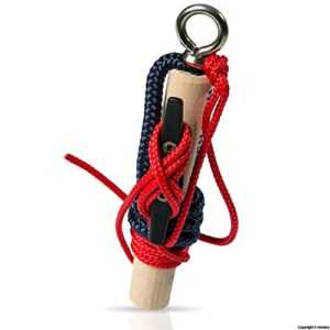 Knoten-Floh Knoten Übungsset, Seemannsknoten lernen für SBF See & Bootsführerschein, Feuerwehr & Seemannsknoten, Knotenbrett mit Anleitung und Knotentafel