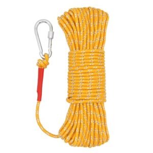 NewDoar 6 mm Marine Schwimmseil, hochfeste und reflektierende Ankertrosse mit Haken für Bootfahren, Camping, Angeln und Festmachen, 10M, Gelb