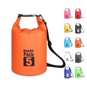 Wasserdichter Beutel 5L mit verstellbarem Gurt, ideal für Schwimmen, Rafting und Bootfahren