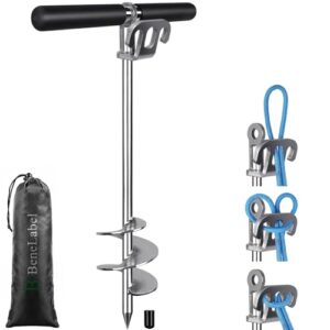 Multifunktionaler Anker für Booten im Strandsand, Spiralform, T-Griff, Aufbewahrungstasche, ideal für Schlauchboote, Jetskis und große Boote