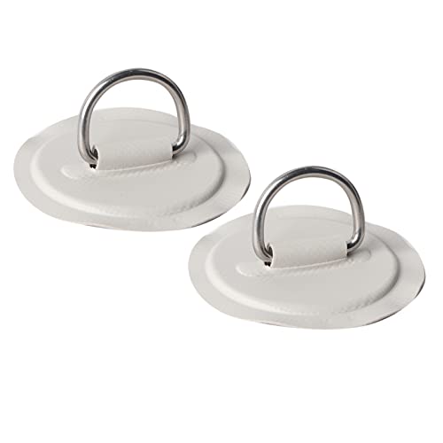 VGEBY D-Ring Pad, 2-teiliges D-Ring-Patch aus Hochfestem Edelstahl für PVC-Schlauchboote, Flöße, Beiboote, Kajaks, Kanus und Surfbretter (grau)