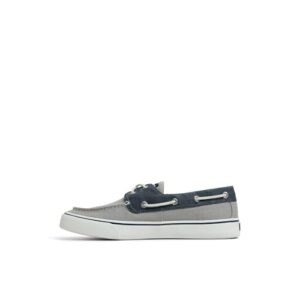 Stilvoller und vielseitiger Schuh für Herren, Sperry Bahama II Sneaker Bootsschuh in Grau mit Wave-Siping-Technologie und hochwertigen Canvas-Materialien.