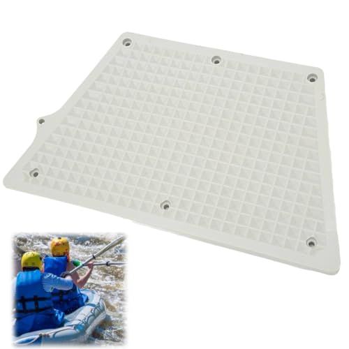 Tissting Heckschutzplatte für Außenborder, stabile PVC Außenbord-Montageplatte Motorhalterungspolster Boot Schutzplatte, 320x194mm Trapezförmig, Weiß, für Schlauchboot und Kajak