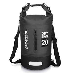 Wasserdichter Beutel 20L aus PVC-Gewebe für Outdoor-Aktivitäten wie Bootfahren, Schwimmen und Kajakfahren