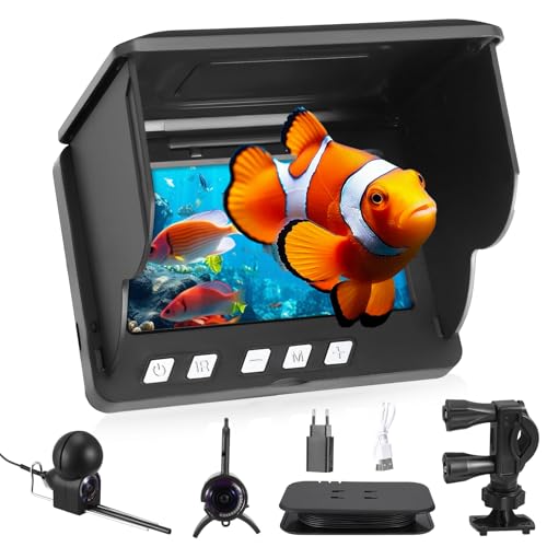 Fisch finden und beobachten wie nie zuvor: Fishfinder mit 220° HD Kamera und 30m Kabel für alle Gewässer - Angelkamera für Angler und Abenteurer