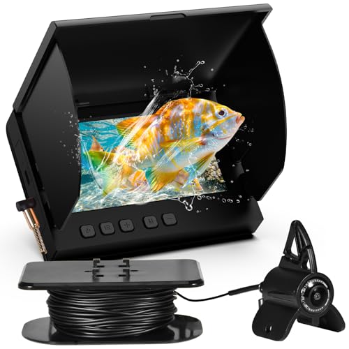 Unterwasser Kamera für Angel und Fischfang mit 4,3 Zoll IPS Display, 20 Meter Kabel und Wasserdicht Nachtsicht Funktion