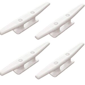 Festmacherklampe aus Nylon Kunststoff, 4 Stück, Weiß, 180 mm, für Bootsanlege und Yachten