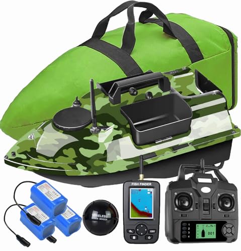 Futterboot mit GPS, 16 Speicherpunkten, Sonar Fischfinder und Echolot für Karpfenangeln