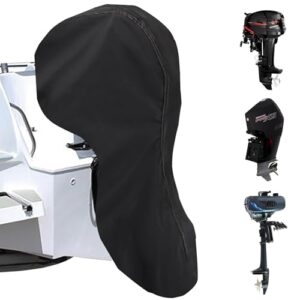 Wasserdichte Abdeckung für Bootsmotor aus 420D Oxford-Stoff mit Kordelzug und Reißverschluss, UV-beständig