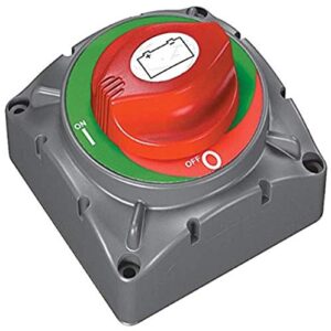 BEP Marine 720 Batterieschalter, nautischer Batterieschalter in Rot/Grau für größere Boote mit hoher Leistung und Starthilfe