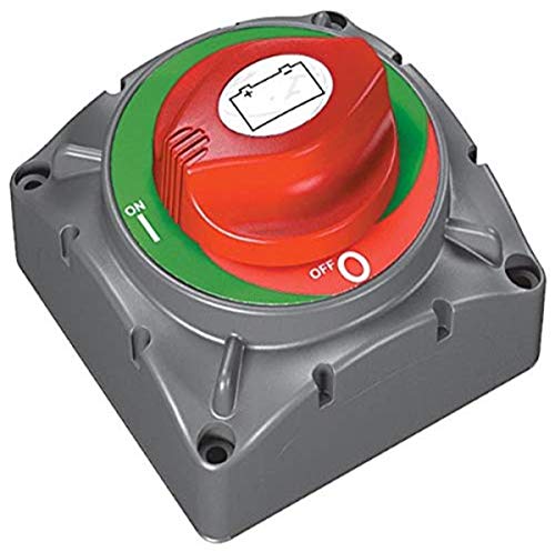 BEP Marine 720 Batterieschalter, nautischer Batterieschalter in Rot/Grau für größere Boote mit hoher Leistung und Starthilfe
