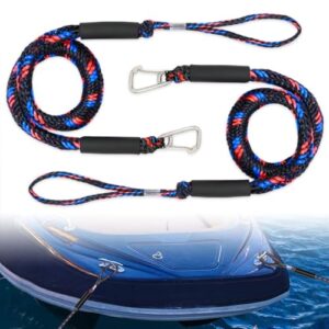 Bungee Dock Leine mit Karabinerclip für Boote, Kajak, Jetski, Pontoon, Kanu - Bungee Cords für Wasseraktivitäten