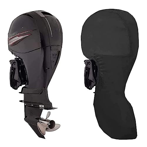Wasserdichte Motorabdeckung für Boote, Außenborder Abdeckung mit 420D Heavy Duty Oxford-Gewebe und PVC-Beschichtung, perfekter Schutz für Außenbordmotor