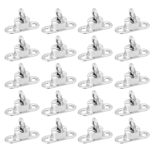 20 Stück Drehverschlüsse aus vernickeltem Messing für ovale Ösen mit 11 mm x 7 mm Abmessungen und 2 Löchern, ideal für Bootsüberdachungen, Poolabdeckungen und Gartenmöbel