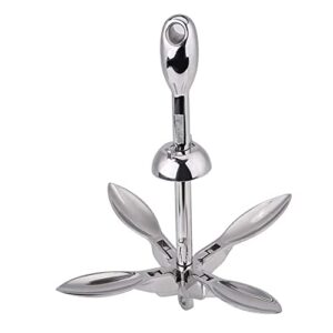 Faltbarer Edelstahl Anker für Boote, robuster und platzsparer Klappanker für Schlauchboote, Kajaks, Kanadier und kleine Motorboote