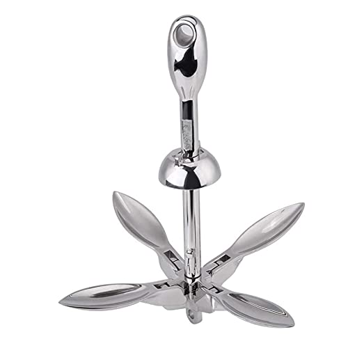 Faltbarer Edelstahl Anker für Boote, robuster und platzsparer Klappanker für Schlauchboote, Kajaks, Kanadier und kleine Motorboote