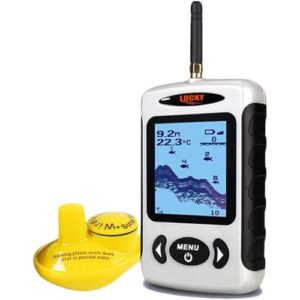 Drahtloser Fischfinder mit LCD Display für das Angelabenteuer, tragbar und leicht zu bedienen, ideal für Uferangeln, Kajakangeln, Eisangeln und Bootsangeln.