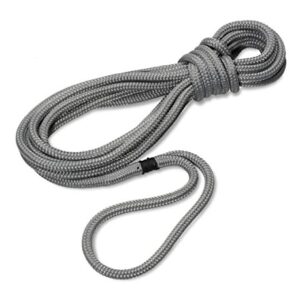 Seilflechter-Festmacher 12mm Ø, 8 m Länge, 40 cm Auge gespleißt & getakelt, Taifun Festmacherleine fürs Boot in Silbergrau, 2500 daN