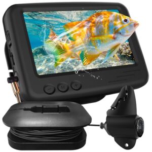 Unterwasser Kamera mit 4,3 Zoll IPS Display und 15m Kabel für Meeresangeln, Flussangeln und Eisfischen - Wasserresistente Kamera mit Nachtsicht und Weitwinkel