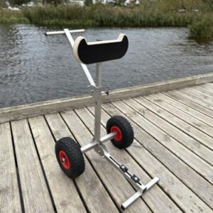 Außenbord-Transporter für Boote, tragbarer Edelstahl-Wagen für Motorwagen und Rollwagen, transportieren Sie Ihren Wagen einfach und bequem.