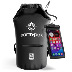 Wasserdichter Trockensack Earth Pak mit verstellbarem Schultergurt und wasserfester Handyhülle für Kajak-Fahren, Angeln, Rafting und Outdoor-Aktivitäten