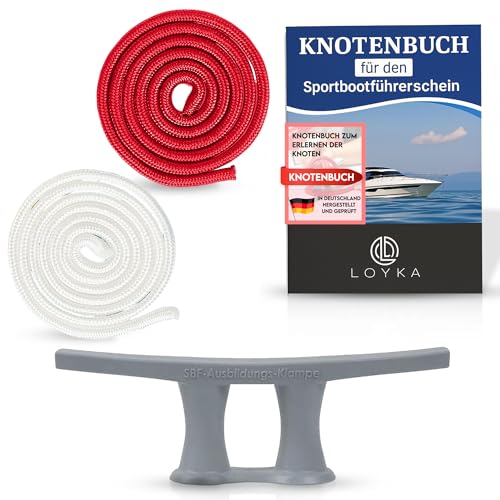 Knoten SBF Übungsset mit Knotenbuch für den SBF See und Binnen - einfaches Knoten Üben & Lernen, maritimes Geschenk mit Knotenbuch