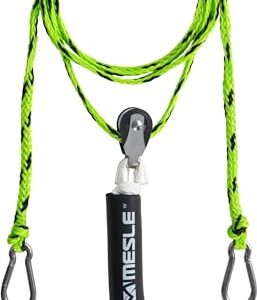 Mesle Schleppdreieck Pulley DLX 2 Personen, selbstzentrierend, XXL lang, extra Schwimmer, Quick-Connect-Haken, inklusive Seilhalter