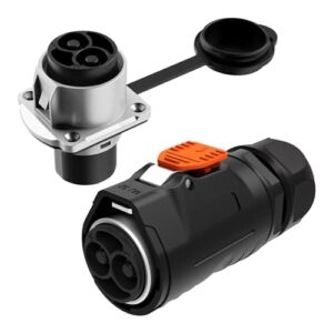 2-poliger Steckerbuchsensatz für Trolling-Motoren, 12/24/36/48 V Marine-Bootsstromversorgung, wasserdichter IP67-Stecker, kompatibel mit 4/6 AWG-Kabeln