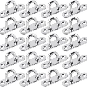 20 Stück M5 Edelstahl Decksplatten, Augplatten mit Öse, korrosionsbeständig und langlebig, ideal für Hängematten, Widerstandsbändern, Rucksäcken, Ketten, Seilen und Haustierseilen