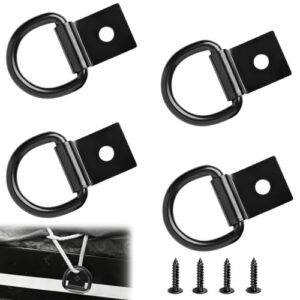 Zurrösen für Anhänger, D-Ringe Aufbauring Zurröse mit Schrauben, Verzurrösen Anhänger Edelstahl, Ösen für Spanngurte, Zurröse D Ring Schwarz für Ladungssicherung in PKWs Kajak und Anhängern