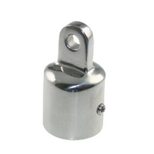 Endkappe aus Edelstahl AISI 316 für Sonnensegel, Biminis und Sprayhoods, spiegelpolierte Oberfläche, Madenschrauben-Innensechskant