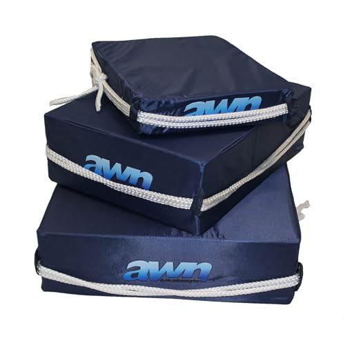 Kissenfender, Bootsfender und Sitzkissen mit Leine aus Weichschaum und Nylonbezug, blau, für Segelboote, Motorboote und Yachten