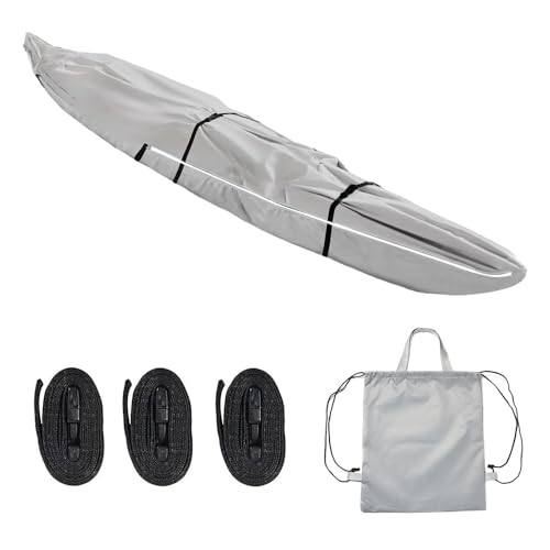 Blueshyhall Kajak Abdeckung, vollabgedeckt und wasserdicht, UV-beständig und staubdicht, ideal für 3/4/5/5,5 m Kajak oder Kanu