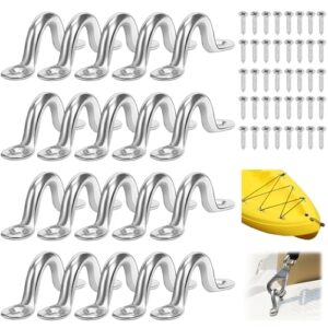 20 Stück Fenderöse 4mm Augplatte Haken mit Öse Decksplatte mit Ring für Pad Eye Straps Riemenkrampen