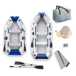 Schlauchboot mit PVC-Konstruktion, für bis zu 5 Personen geeignet, Motorboot oder Ruderboot, strapazierfähiges Material, LxB ca. 330 x 136 cm