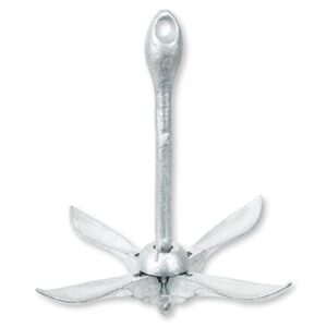 Faltanker für kleine Boote, feuerverzinkter Anker mit vier Armen und hoher Haltbarkeit