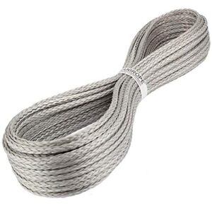 Hochwertiges Dyneema Seil von Kanirope, 4mm Durchmesser, 10m Länge, silberfarben, 12-fach geflochten und beschichtet