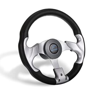 Hochwertiges Aluminiumlegierung 3 Speichen Schnellboot Lenkrad mit rutschfestem Lenksystem und 3/4 Zoll Welle, ideal für die Reparatur von Booteilen