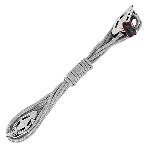 Hochwertiges Seilzug-System für Musikinstrumente, Sprenger Niederholer-Talje 6 mm Seilzug I Gleitlager Block, Schotklemme – 5 Meter Schot I UV-beständiger Kunststoff und rostfreier Edelstahl