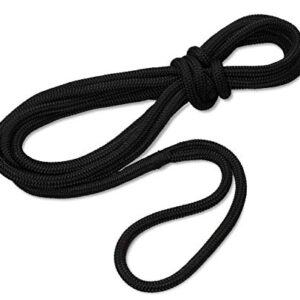 Seilflechter - Festmacher 12mm Ø, 8m Länge, 40 cm Auge gespleißt & getakelt, Taifun-Festmacherleine fürs Boot in Schwarz, 2500 daN