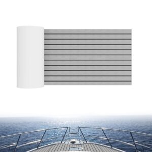 Rutschfeste, selbstklebende Bootsmatte mit Faux Teak-Oberfläche für Boote und Yachten, Komfort und Sicherheit bei jedem Wetter.