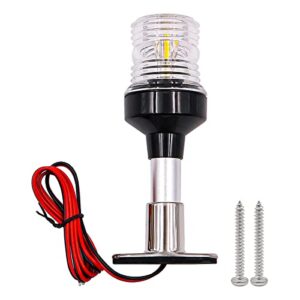 ANCLLO Hecklicht 6-Zoll-Ankerlicht Rundum LED-Navigationslicht mit fester Montage und Edelstahlsockel für Boote