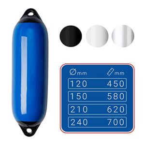 Aufblasbarer Fender 120 x 450 mm in Blau für Boot und Yacht, Seilflechter Produkt
