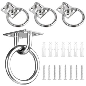 4 Stück Augenplatten mit Ring für Sonnensegel-Befestigung, 40x50mm, Edelstahl